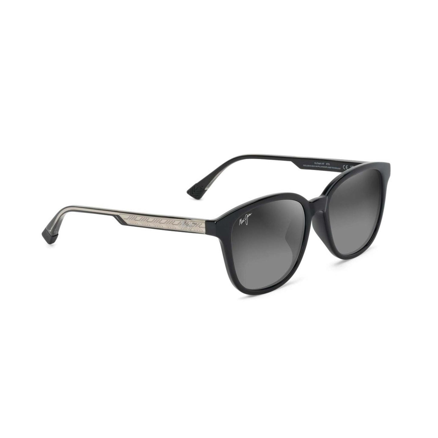 KU'IKAHI ASIAN FIT POLARIZED SUNGLASSES, SHINY BLACK FRAME, NEUTRAL GRAY LENS