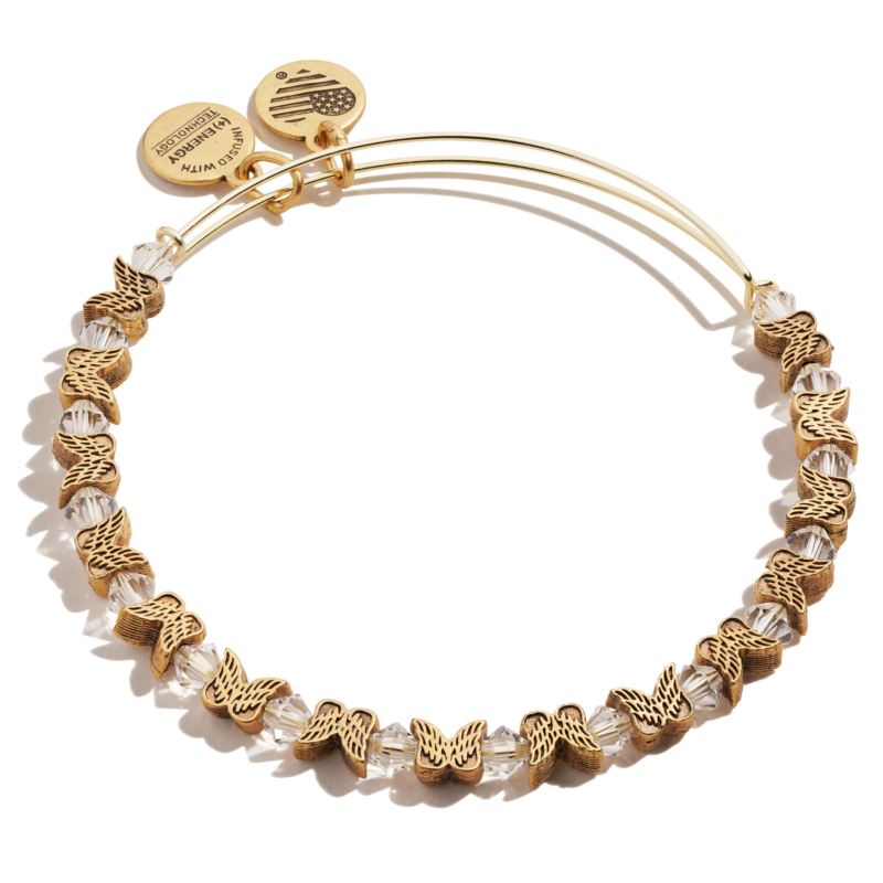 ANGEL WING BEADED CHARM BANGLE
