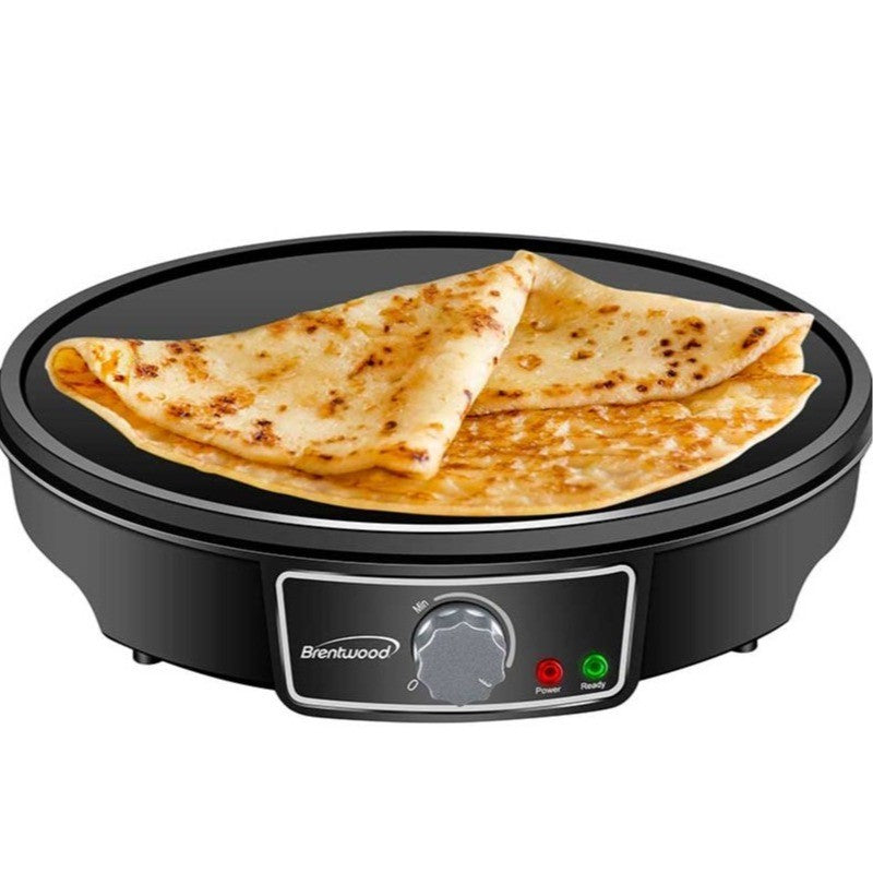 12-INCH ELECTRIC NON-STICK CREPE PANCAKE MAKER AND GRIDDLE WITH SPATULA AND SPREADER