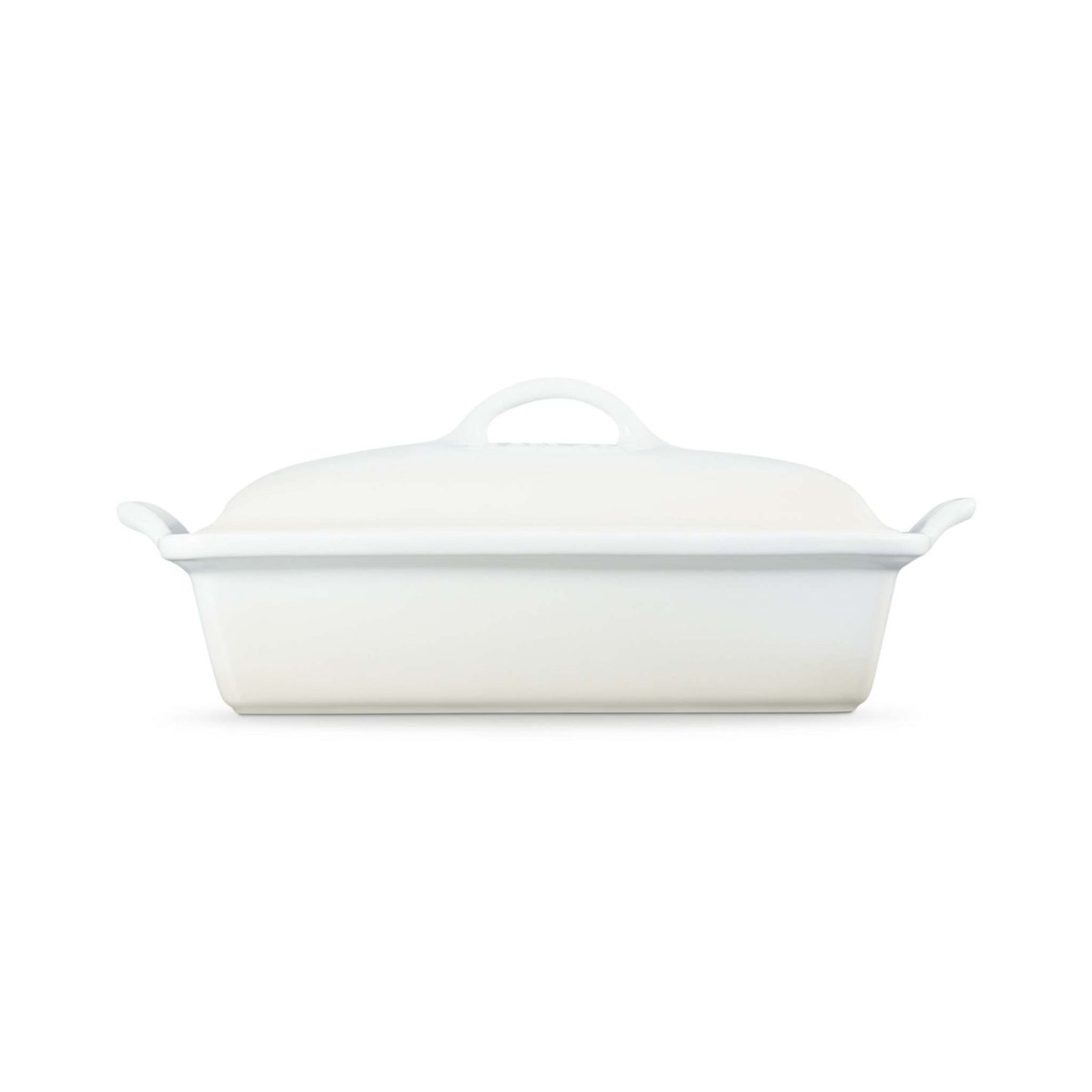 4QT HERITAGE STONEWARE COVERED RECTANGULAR CASSEROLE MERINGUE