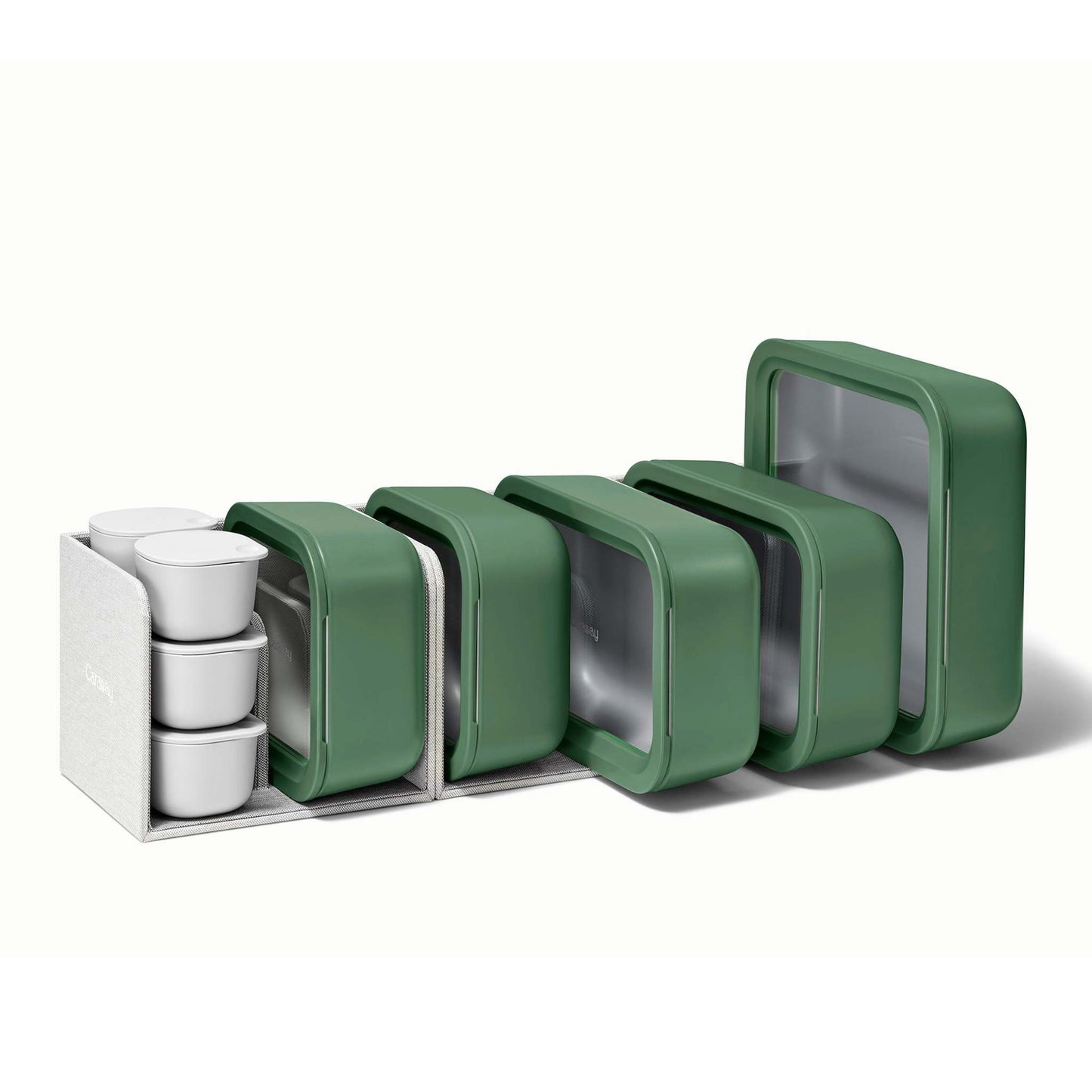 14PC GLASS FOOD STORAGE SET SAGE