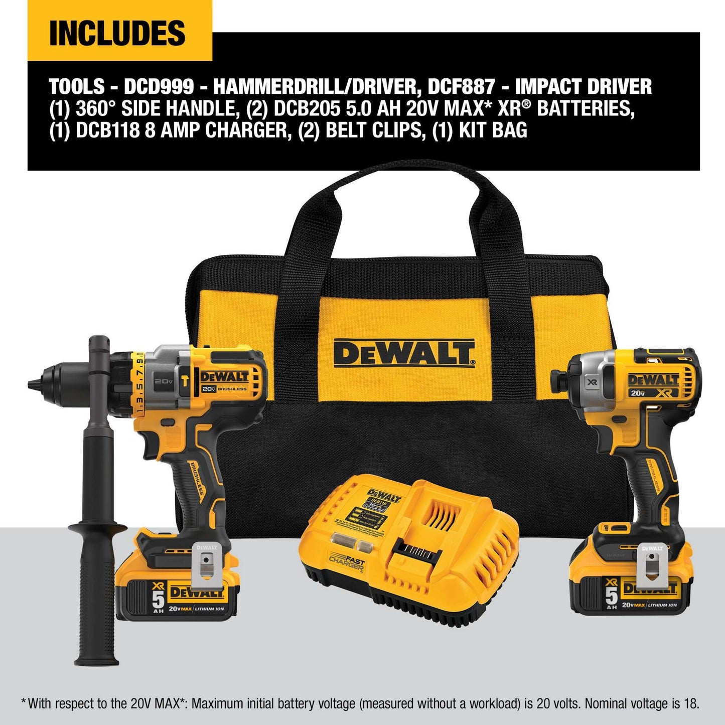 20V MAX 2 TOOL COMBO KIT - HAMMER DRILL & DRIVER W/ FLEXVOLT ADVANTAGE