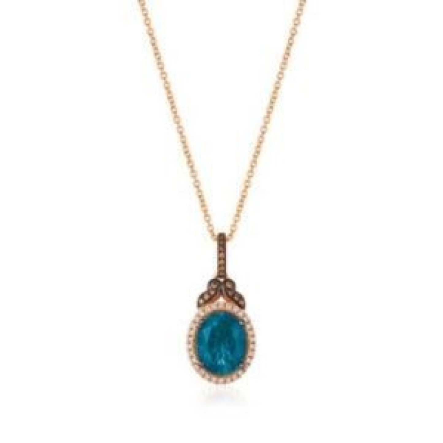 STRAWBERRY BLUE TOPAZ PENDANT NECKLACE