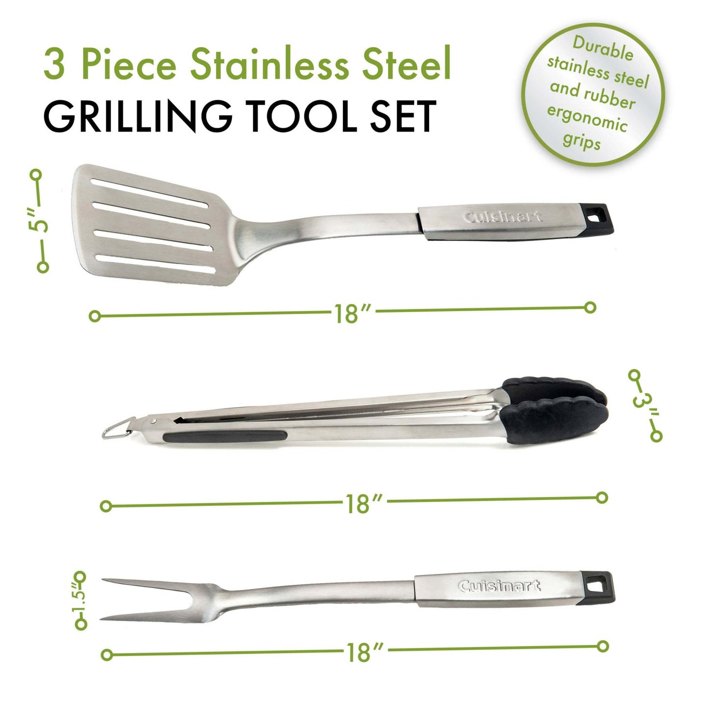 3PC PROFESSIONAL GRILL TOOL SET