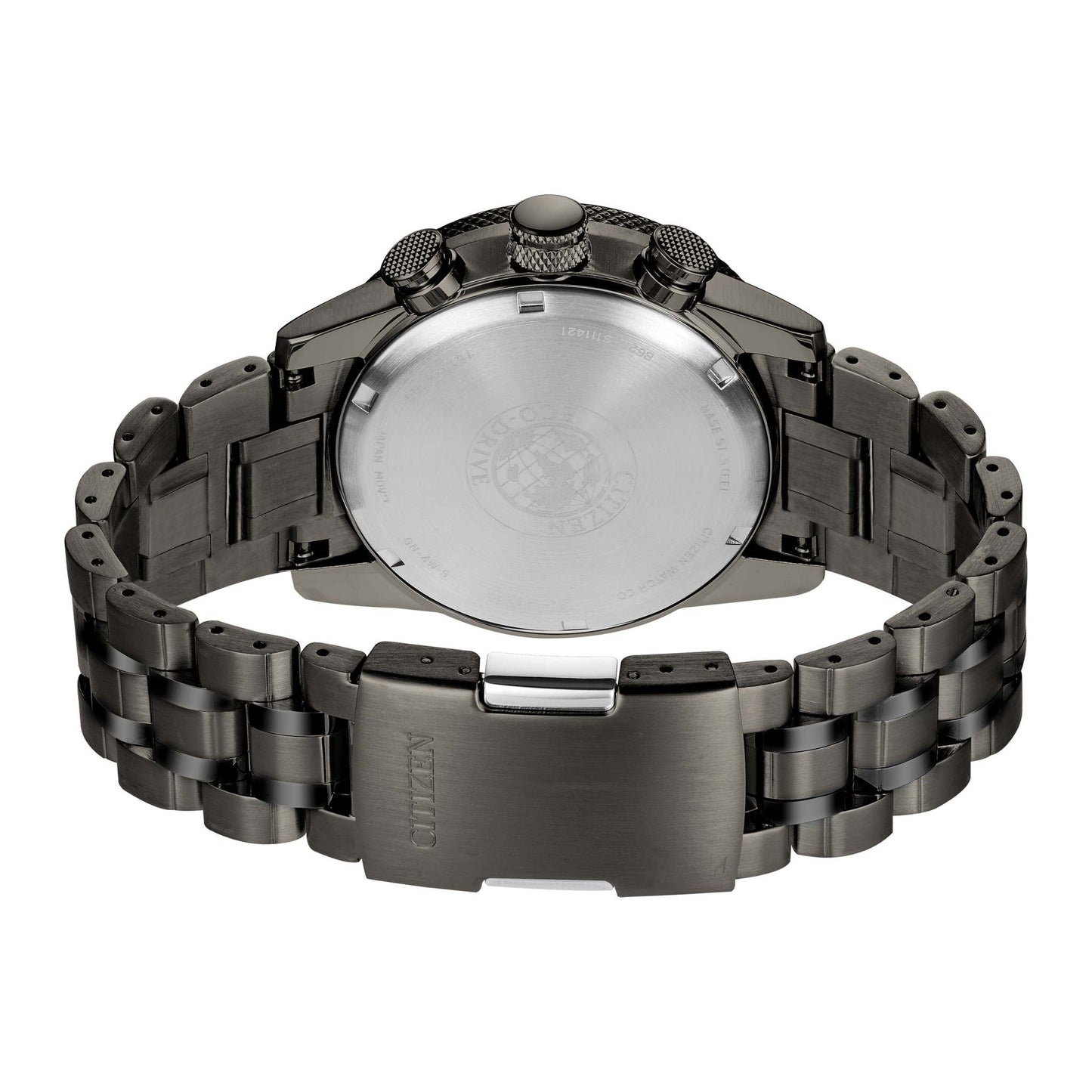 MENS NIGHTHAWK ECO-DRIVE GRANITE ION-PLATED CHRONOGRAPH WATCH
