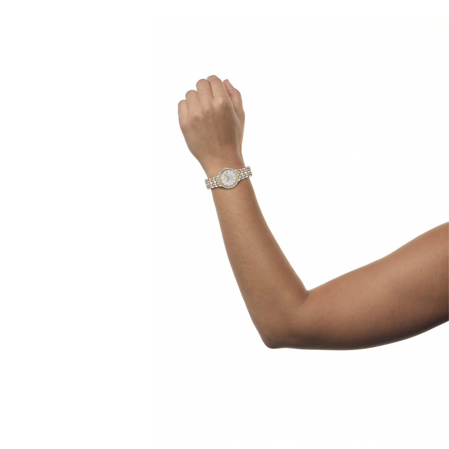 LADIES ECO-DRIVE SILHOUETTE CRYSTAL WATCH TWO-TONE DIAL