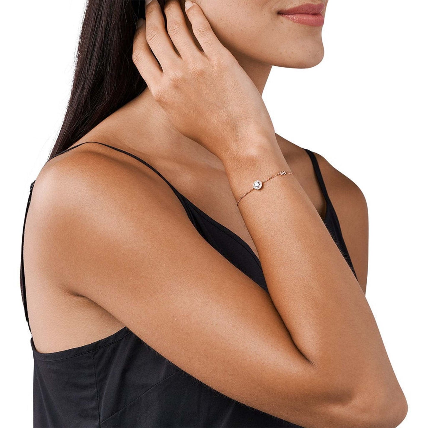 PRECIOUS METAL PAVE STERLING SLIDER BRACELET
