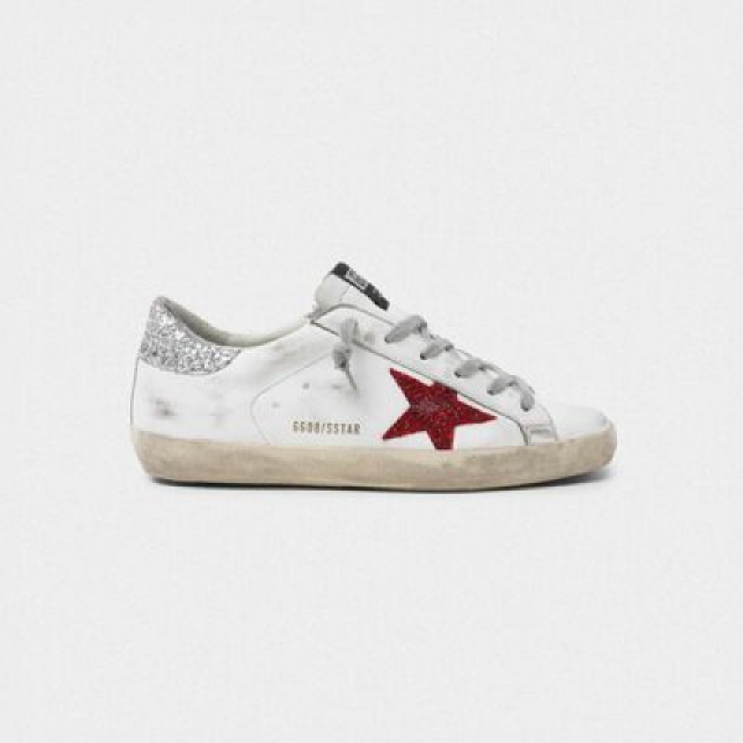 GOLDEN GOOSE SUPERSTAR 'GLITTERY RED STAR' SIZE 7