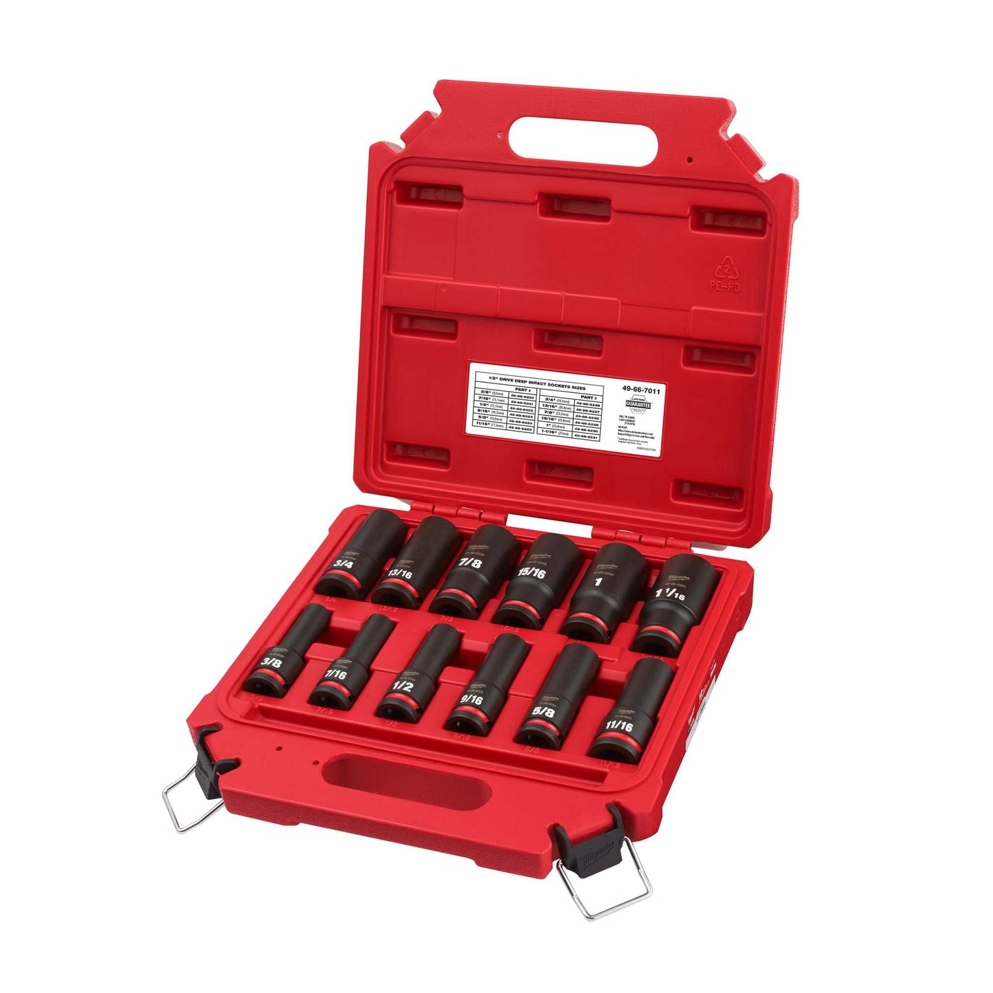 12PC SHOCKWAVE IMPACT DUTY 1/2" DRIVE SAE DEEP 6 POINT SOCKET SET