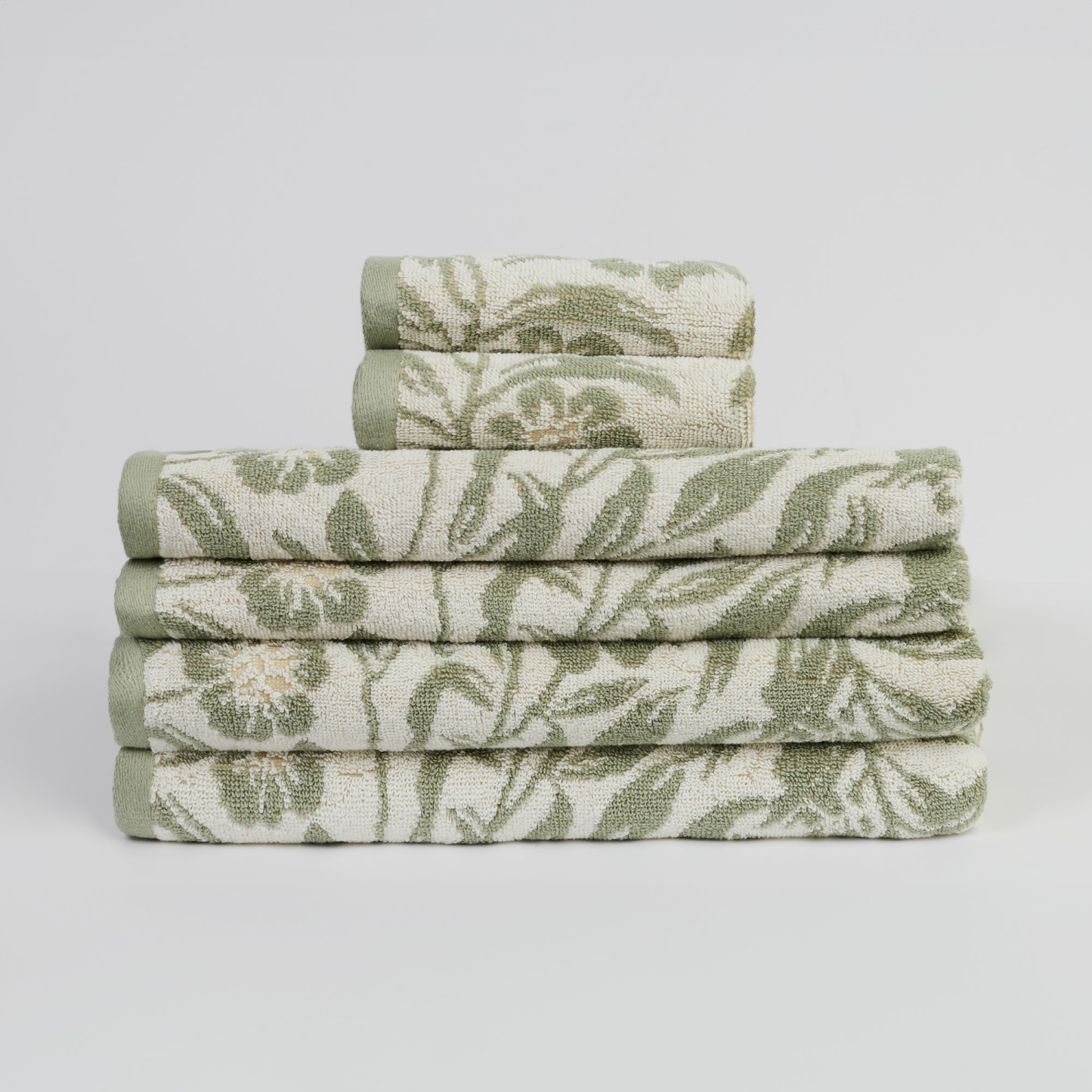 FLORENCE TOWEL 6 PIECE SET - (GREEN)
