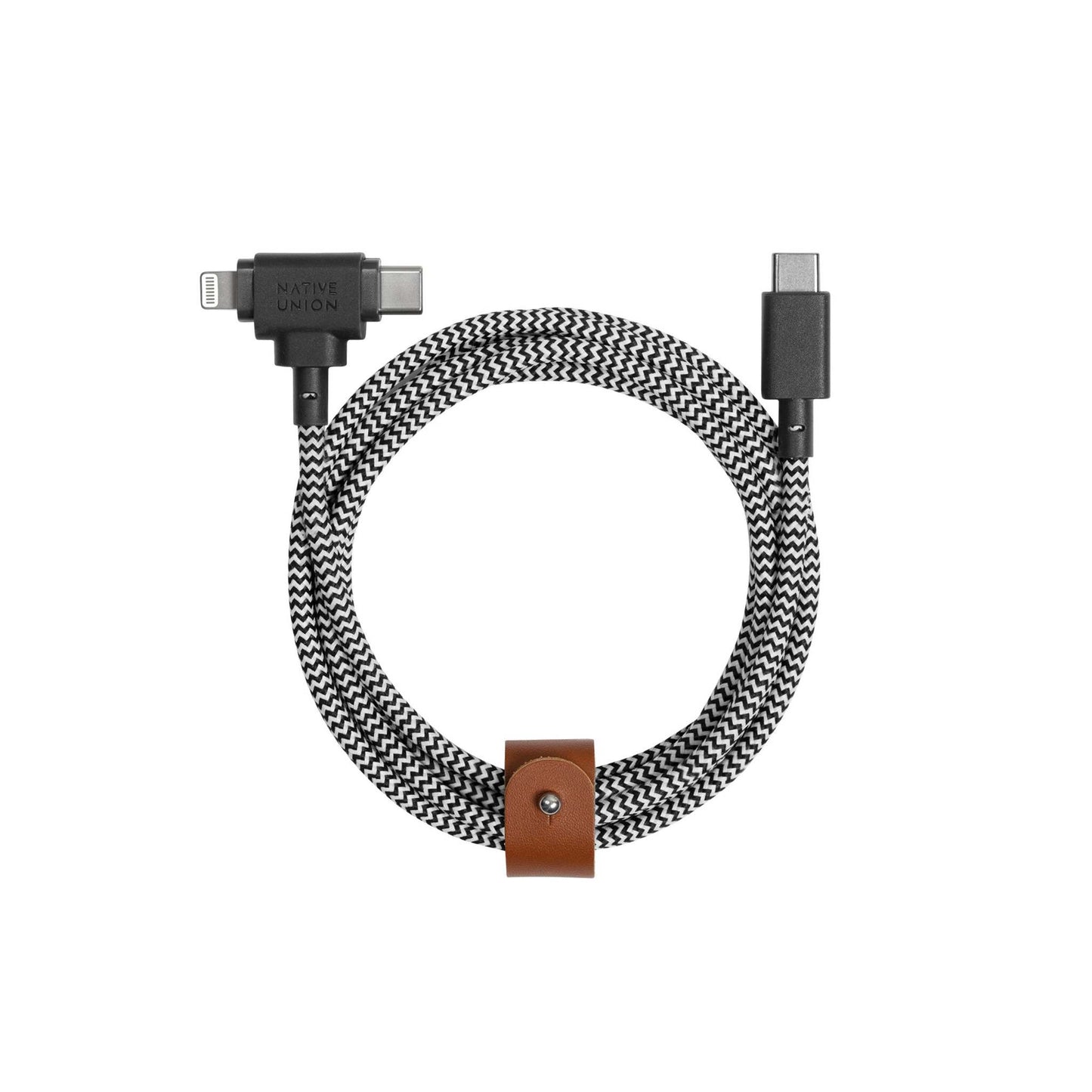 BELT CABLE DUO USB-C TO LIGHTNING & USB-C ZEBRA