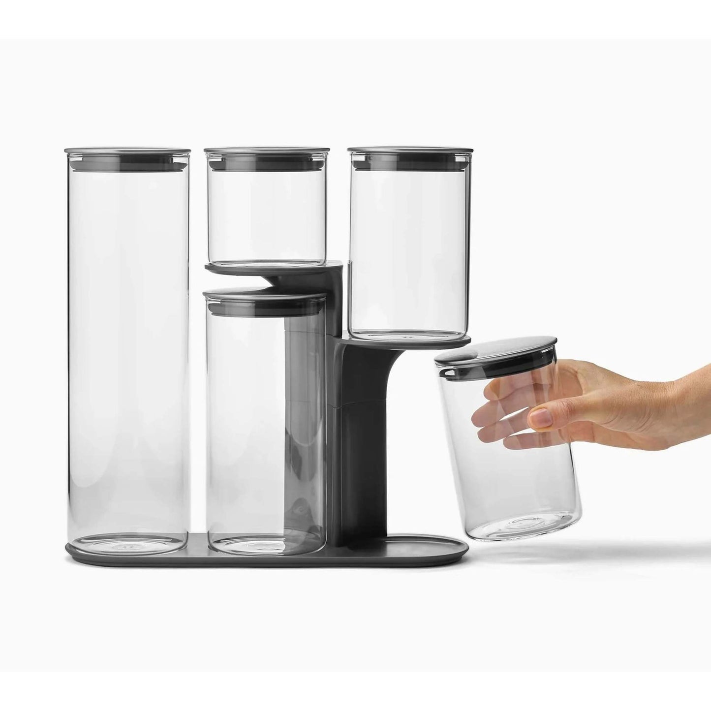 PODIUM 100 5PC GLASS STORAGE SET W/ STAND