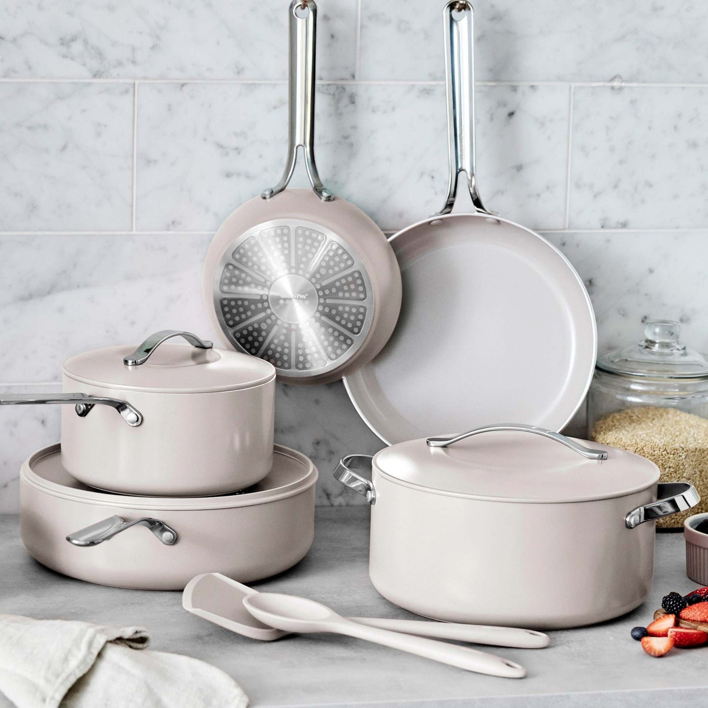 NOVA 10PC CERAMIC NONSTICK COOKWARE SET CLAY