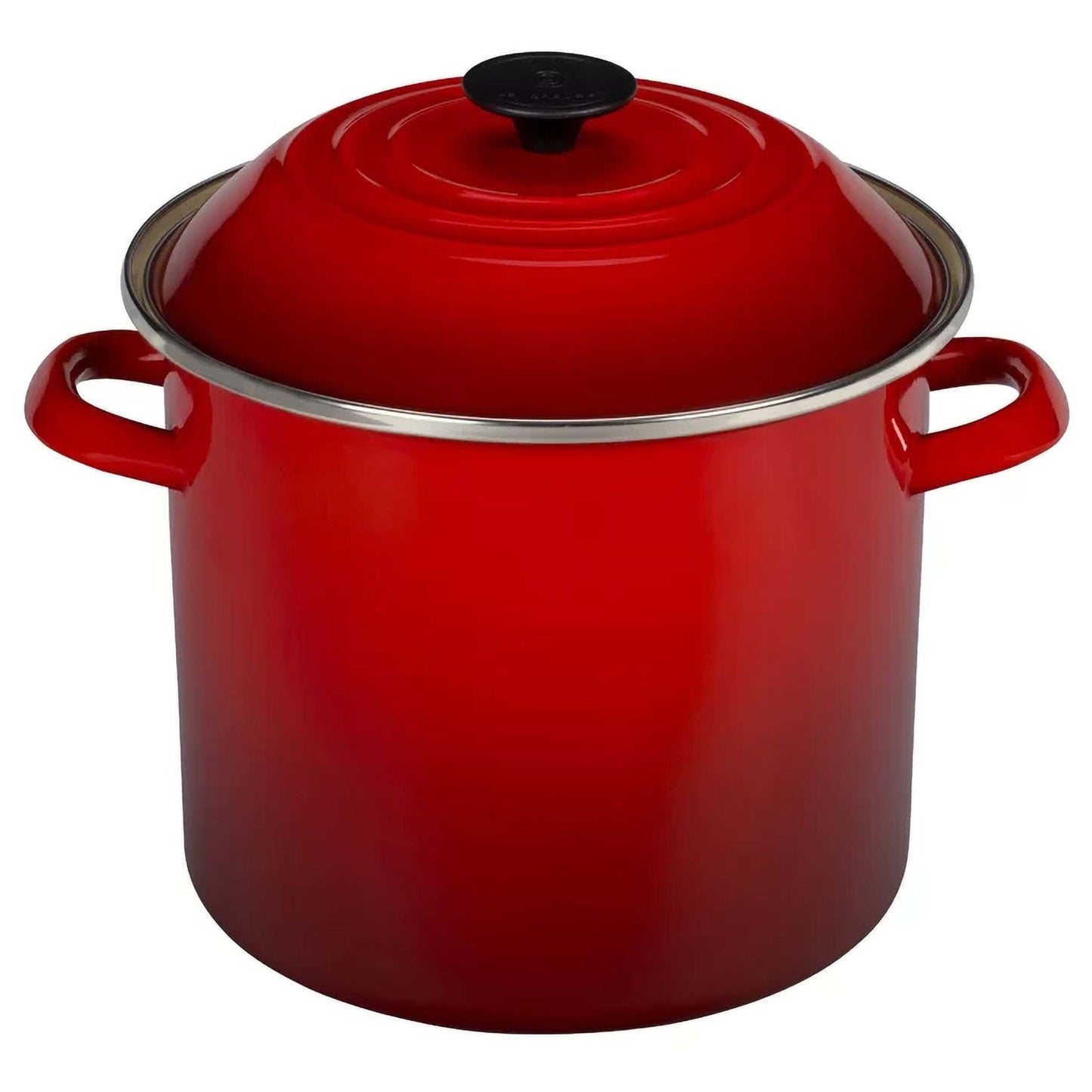 6QT ENAMEL ON STEEL COVERED STOCKPOT CERISE