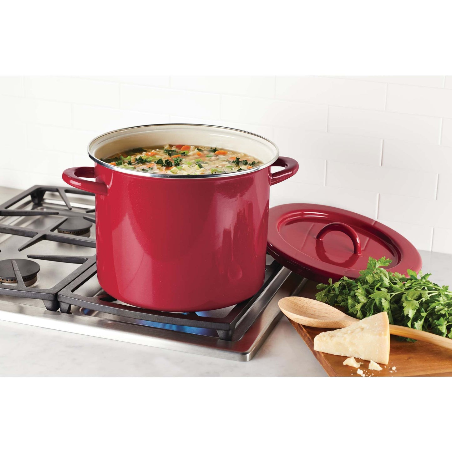 CREATE DELICIOUS 12QT ENAMEL ON STEEL STOCKPOT W/ LID