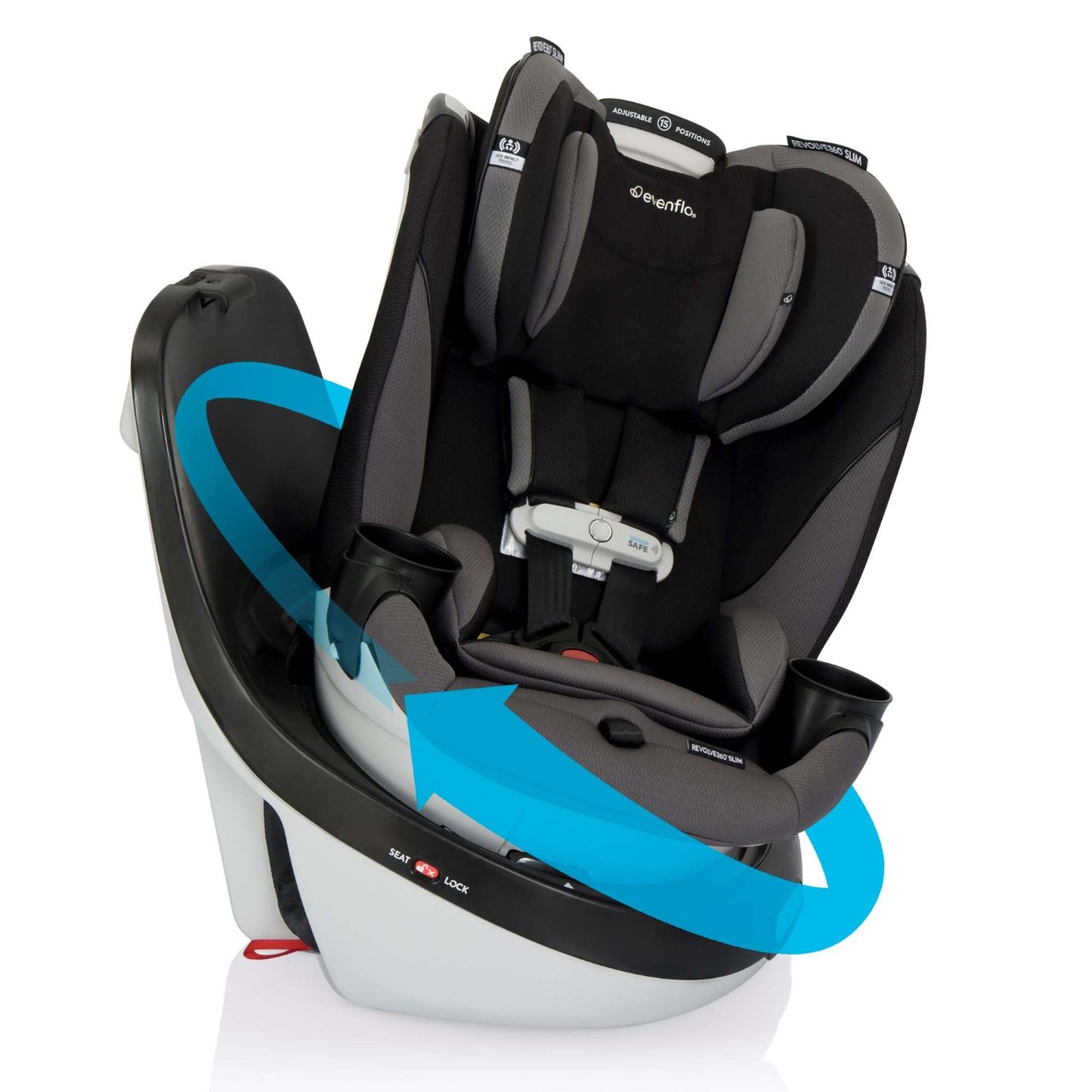 REVOLVE360 SLIM 2-IN-1 ROTATIONAL CAR SEAT + SENSORSAFE OBSIDIAN