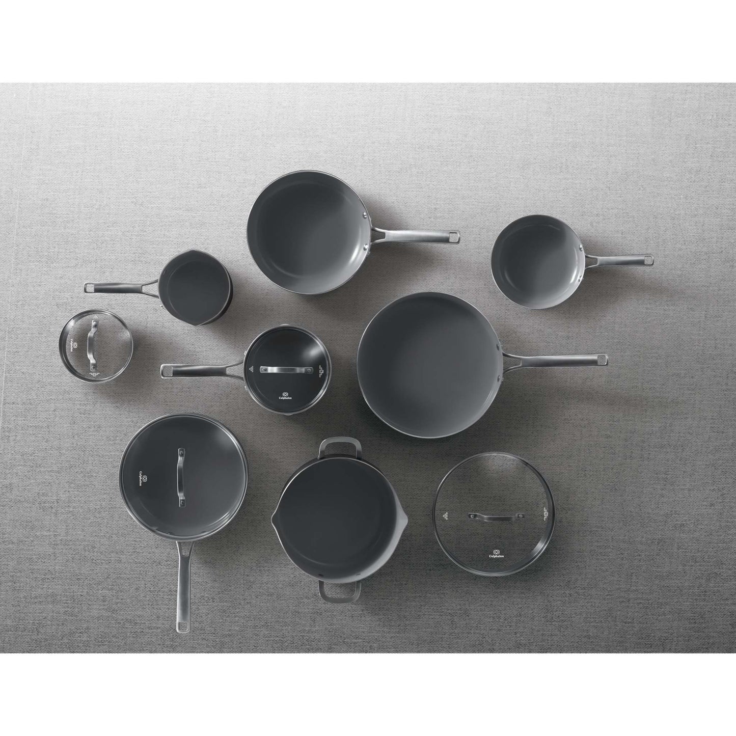 11PC CALPHALON CLASSIC OIL INFUSED CERAMIC COOKWARE SET