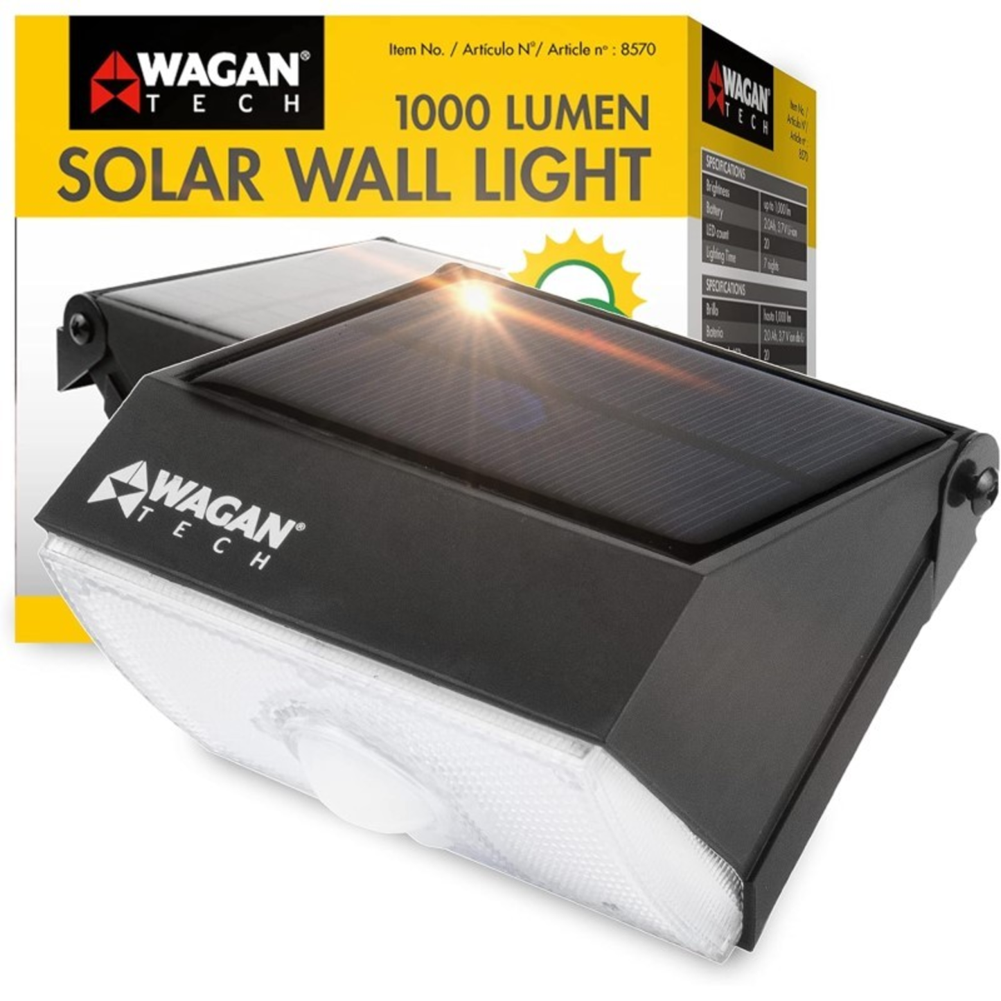 1000 LUMEN SOLAR WALL LIGHT
