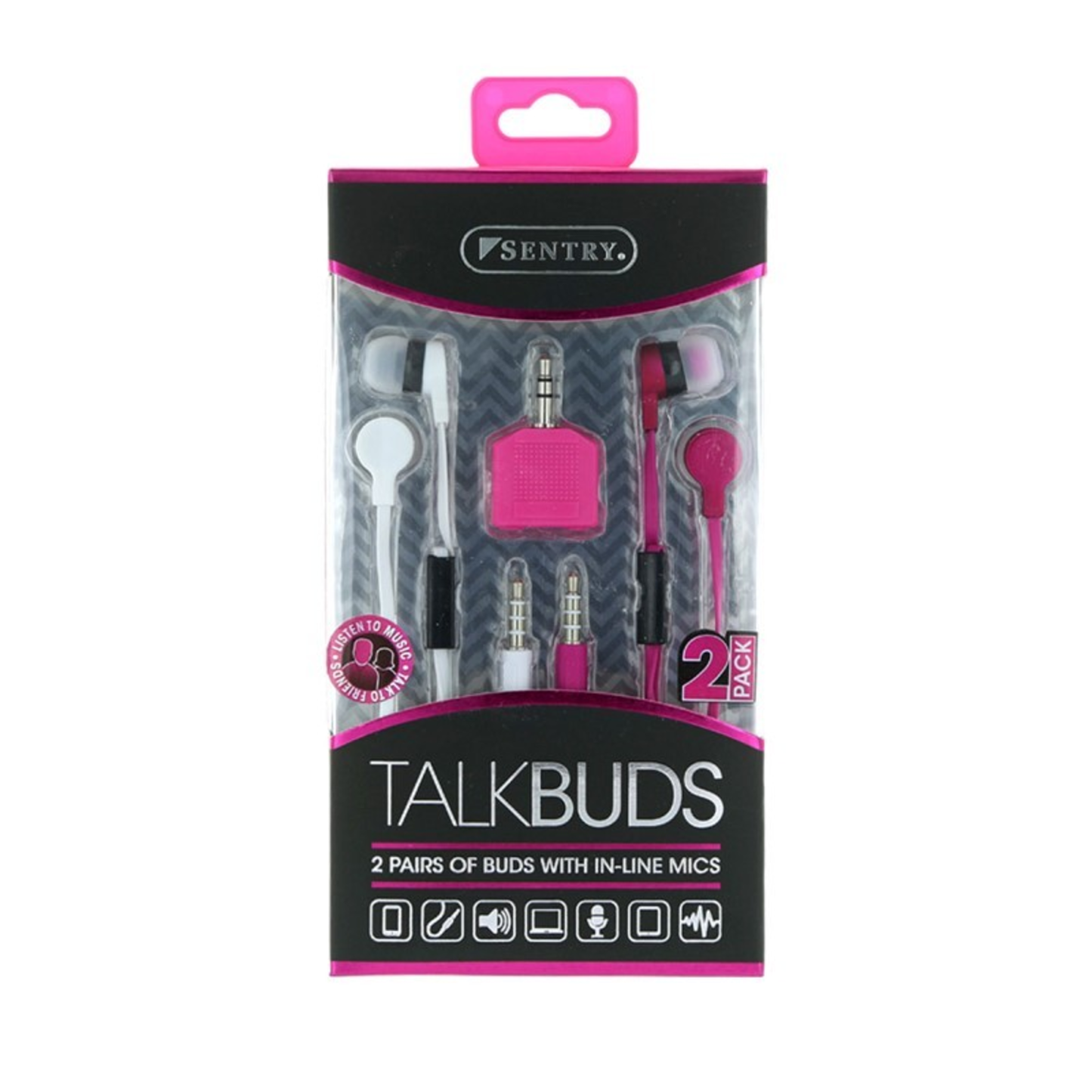 TALKBUDS 2 PACK - (PINK AND WHITE)