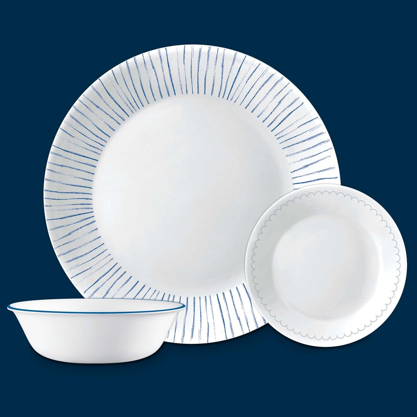 BOTANICAL STRIPES CLASSIC 18PC DINNERWARE SET