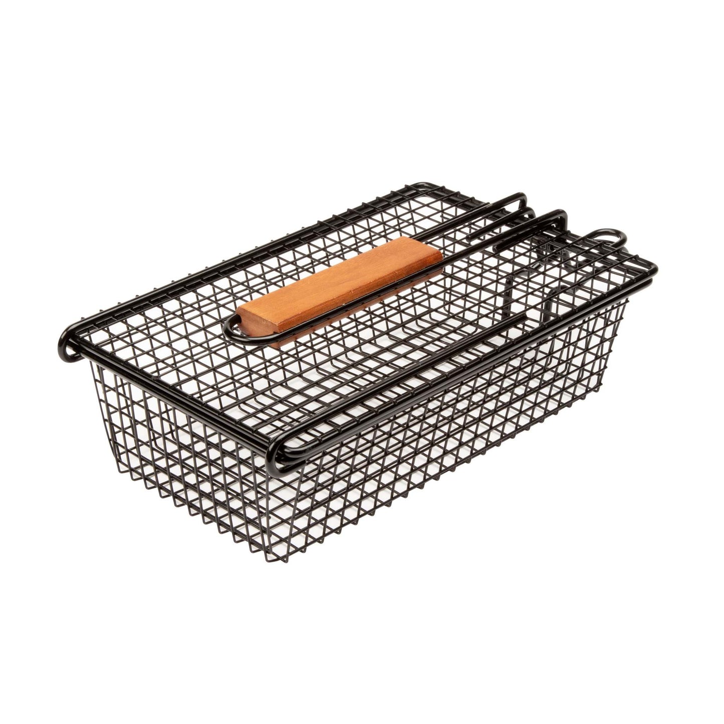 NONSTICK GRILLING BASKET W/ FOLDING HANDLE