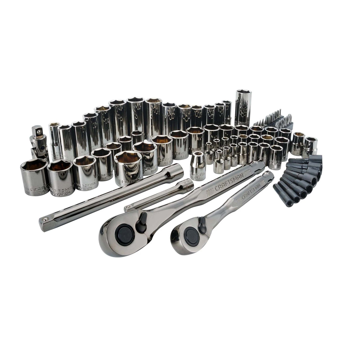 81PC STANDARD & METRIC CHROME MECHANIC'S TOOL SET