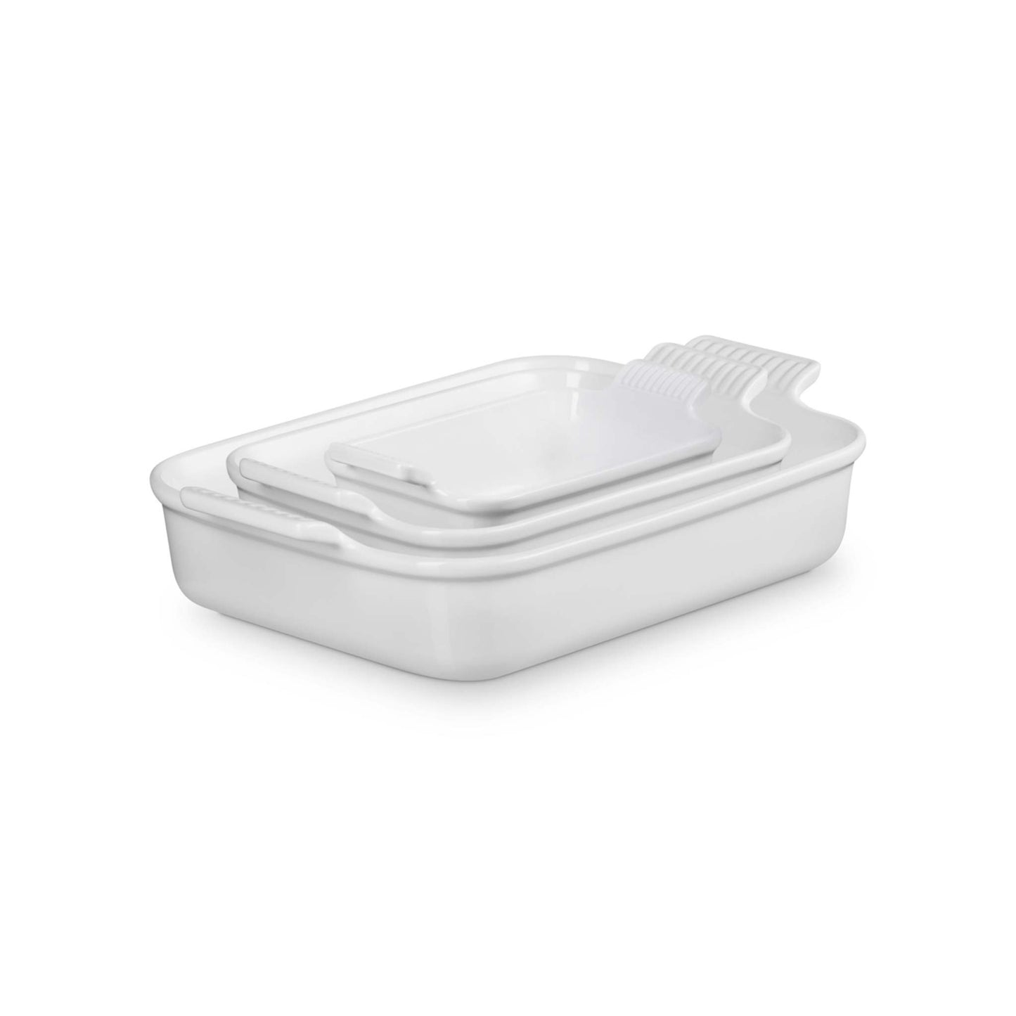 3PC HERITAGE STONEWARE RECTANGULAR BAKING DISH SET