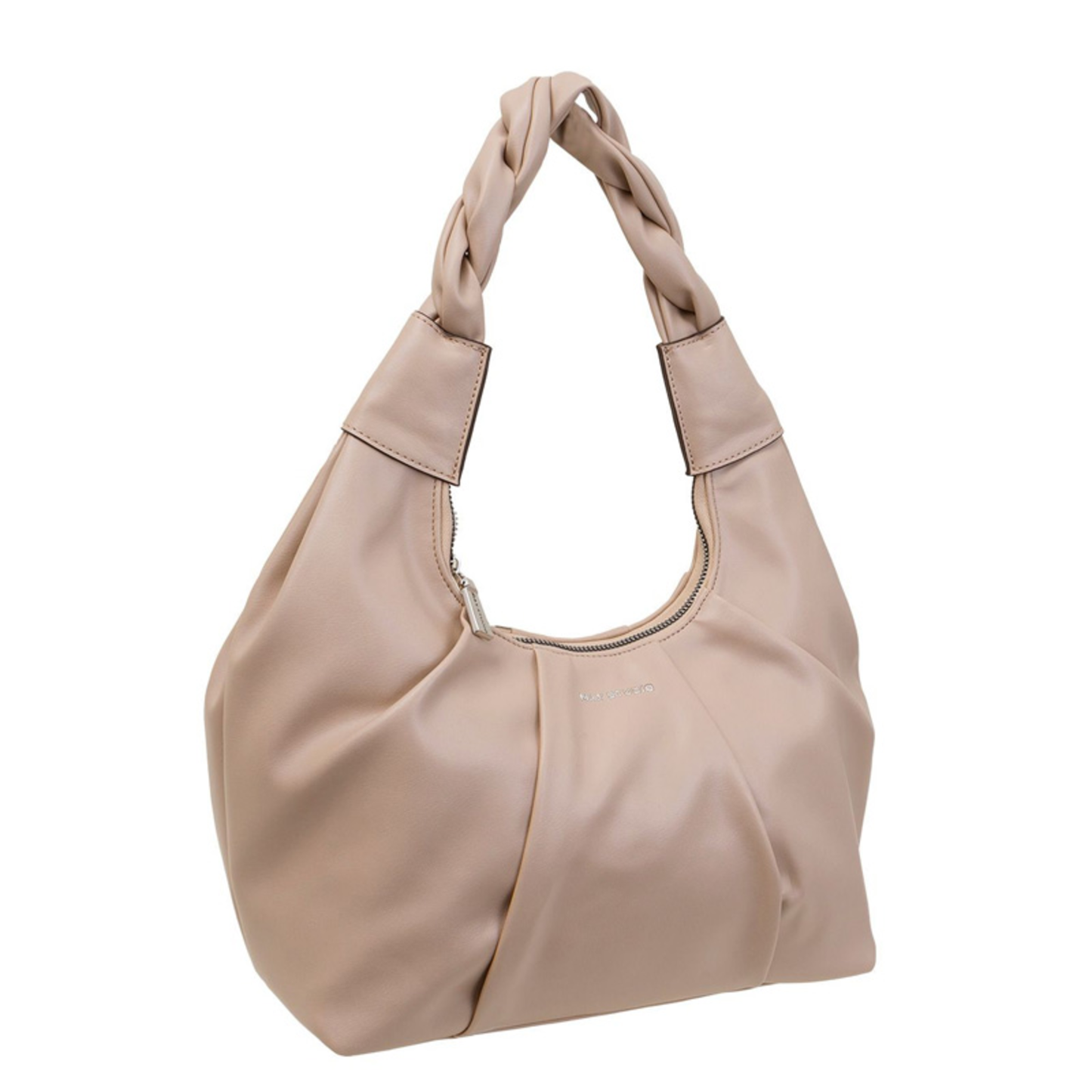 SMOOTH DRAPED & PLEATED HOBO - (OAT MILK)