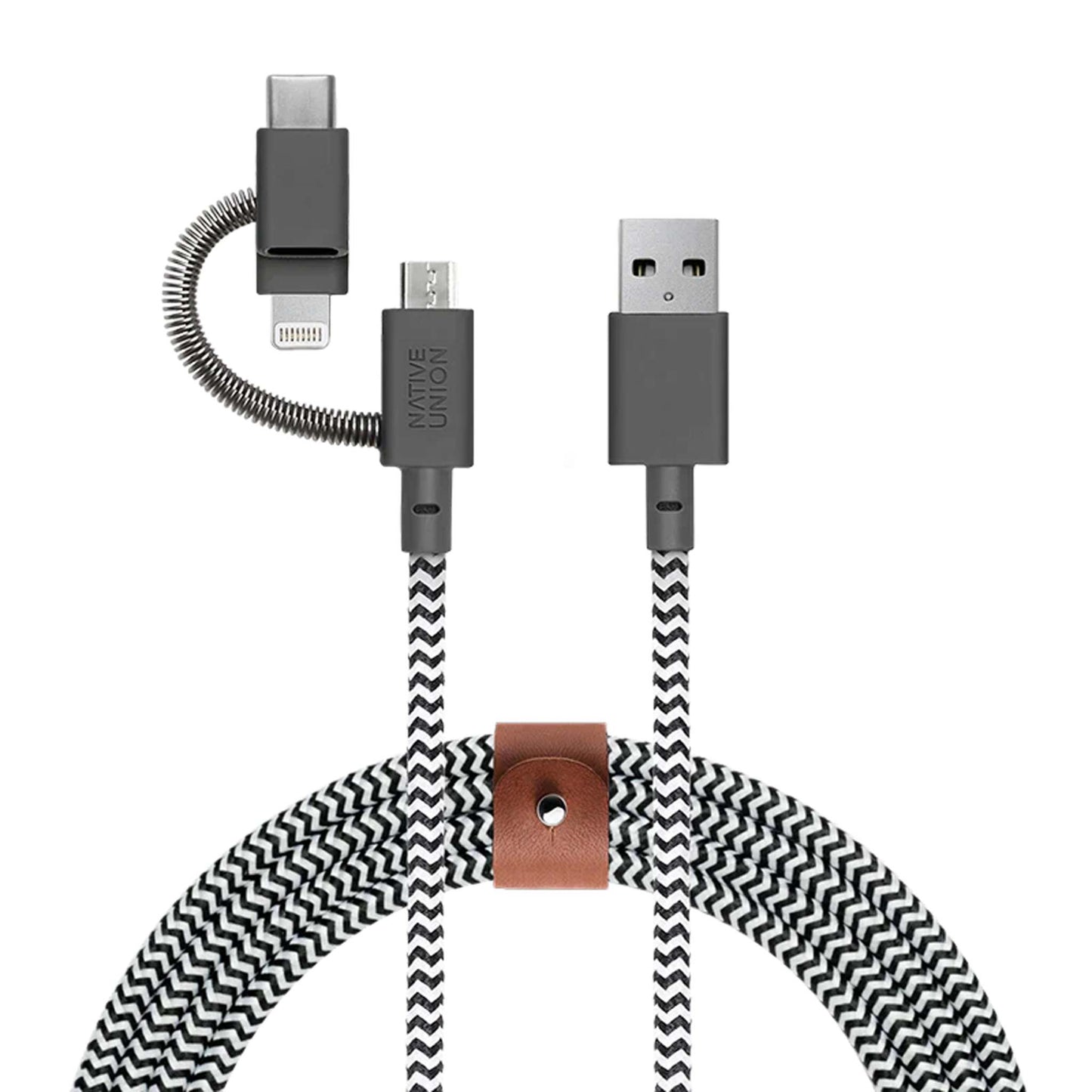 BELT CABLE UNIVERSAL 6.5 FT 3-IN-1 CHARGING CABLE ZEBRA