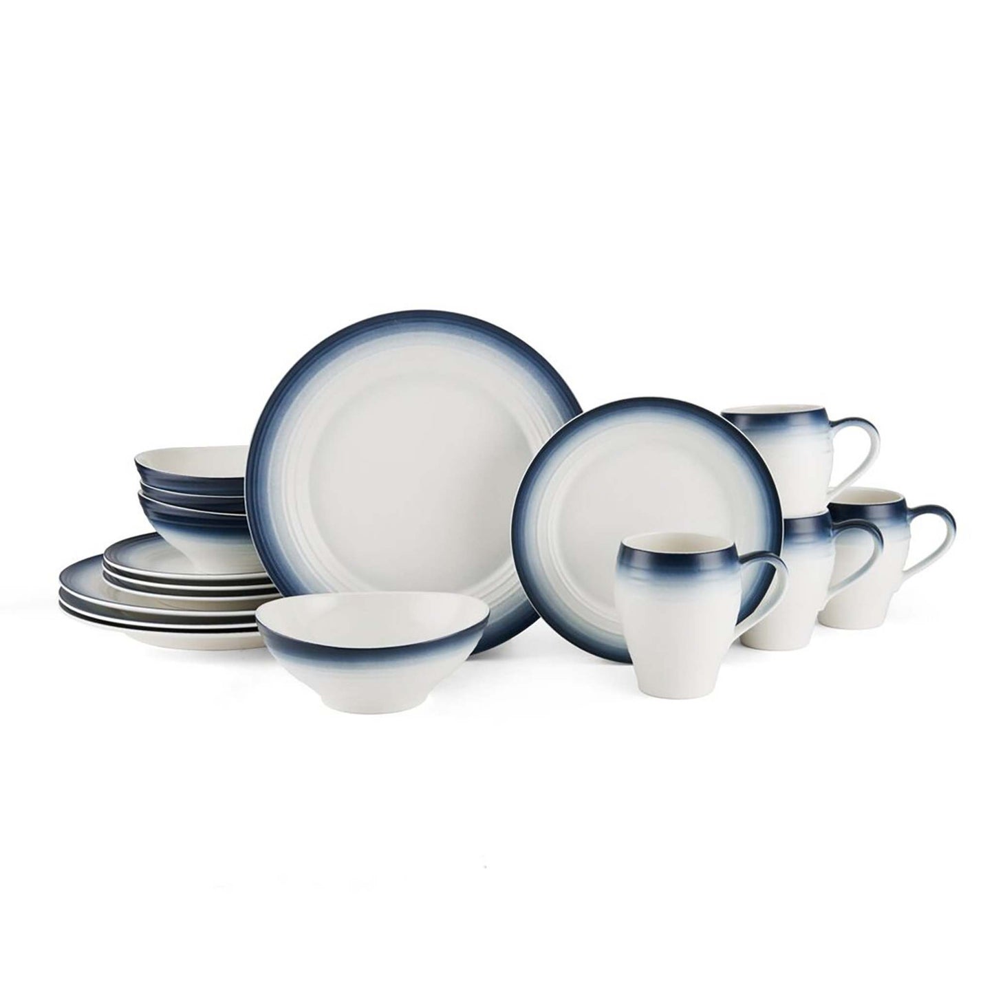 SWIRL OMBRE 16PC IRONSTONE DINNERWARE SET