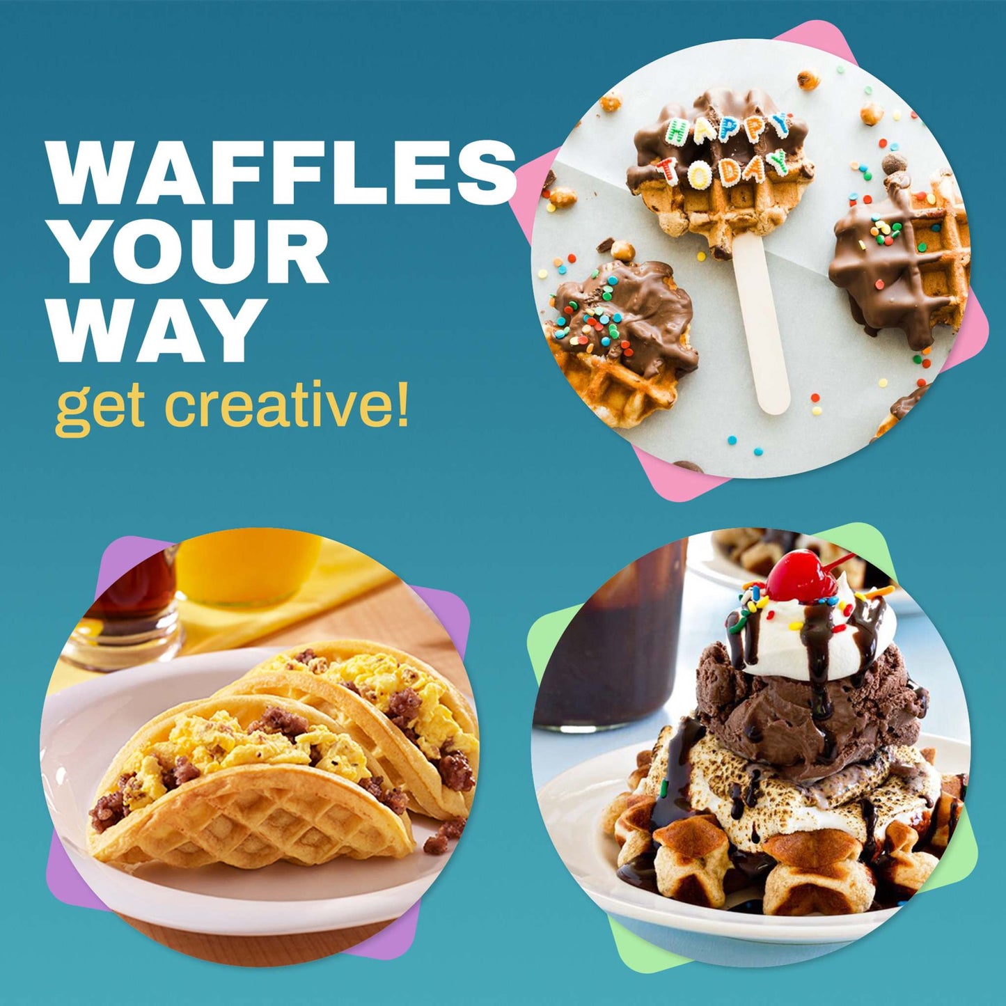 5" DUAL NONSTICK ROTATING WAFFLE MAKER