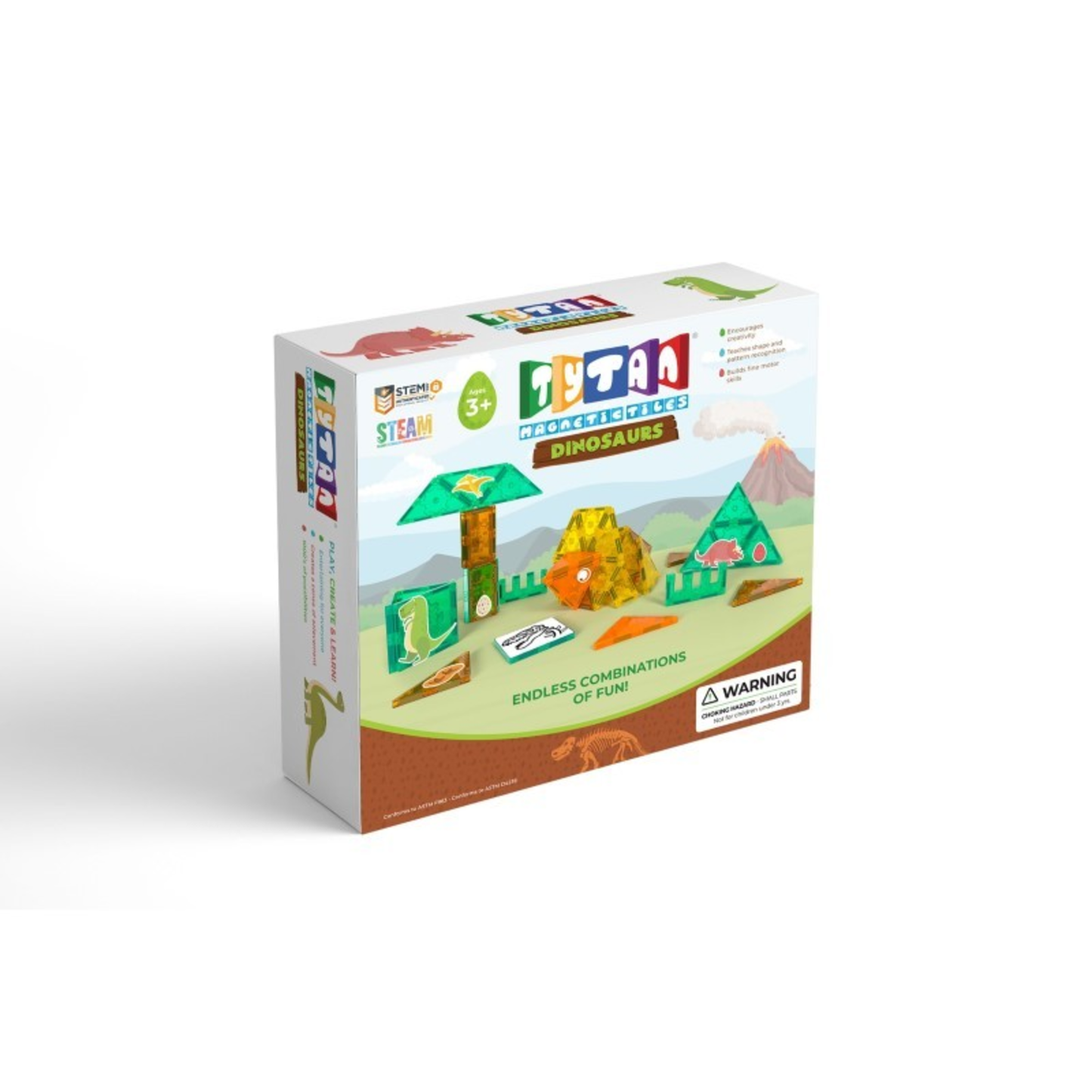 MAGNETIC DINOSAUR TILES - (60 PIECE)