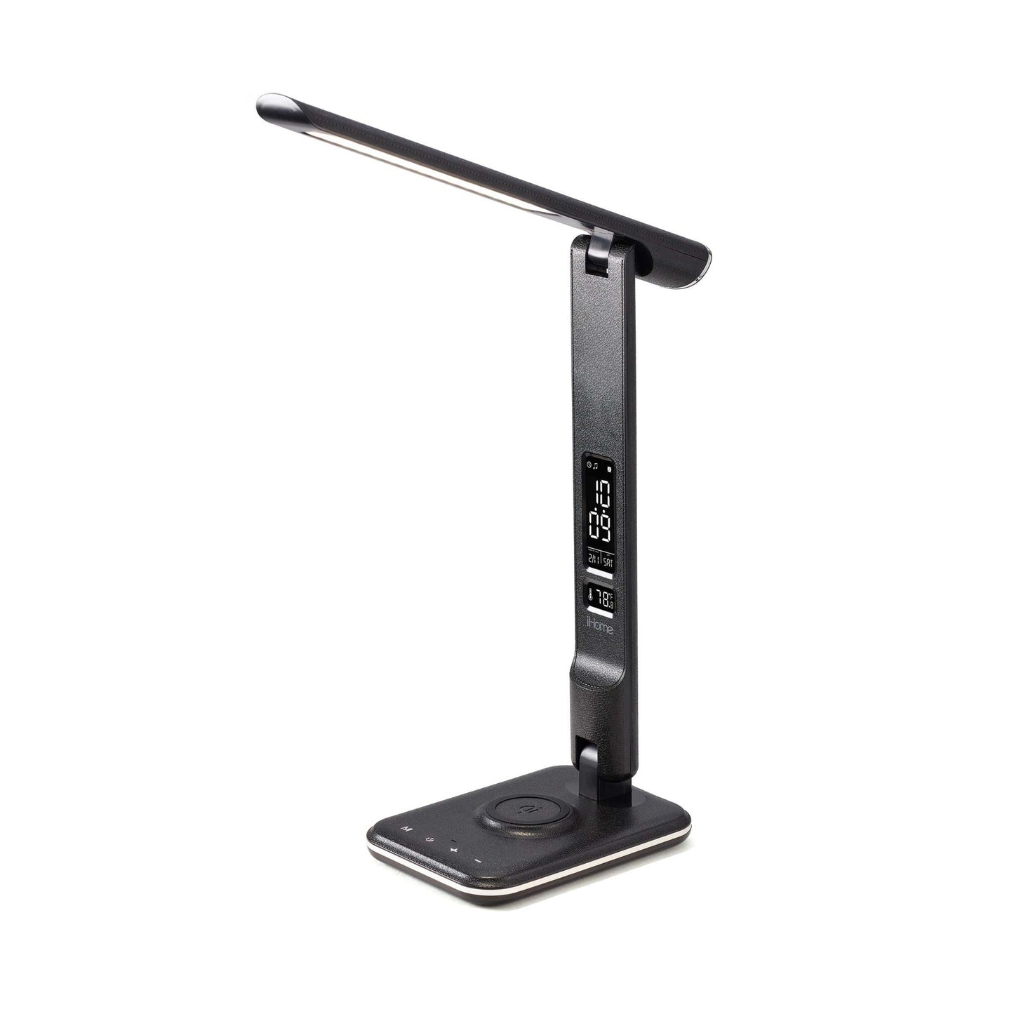 POWERLIGHT PRO+ FOLDABLE LED LAMP/ALARM CLOCK W/ USB & WIRELESS CHARGING