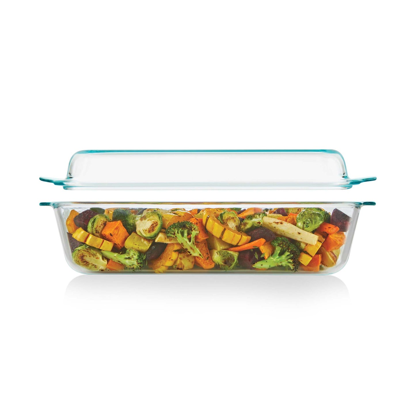 DEEP RECTANGULAR 9" X 13" 2-IN-1 GLASS BAKING DISH W/ GLASS LID