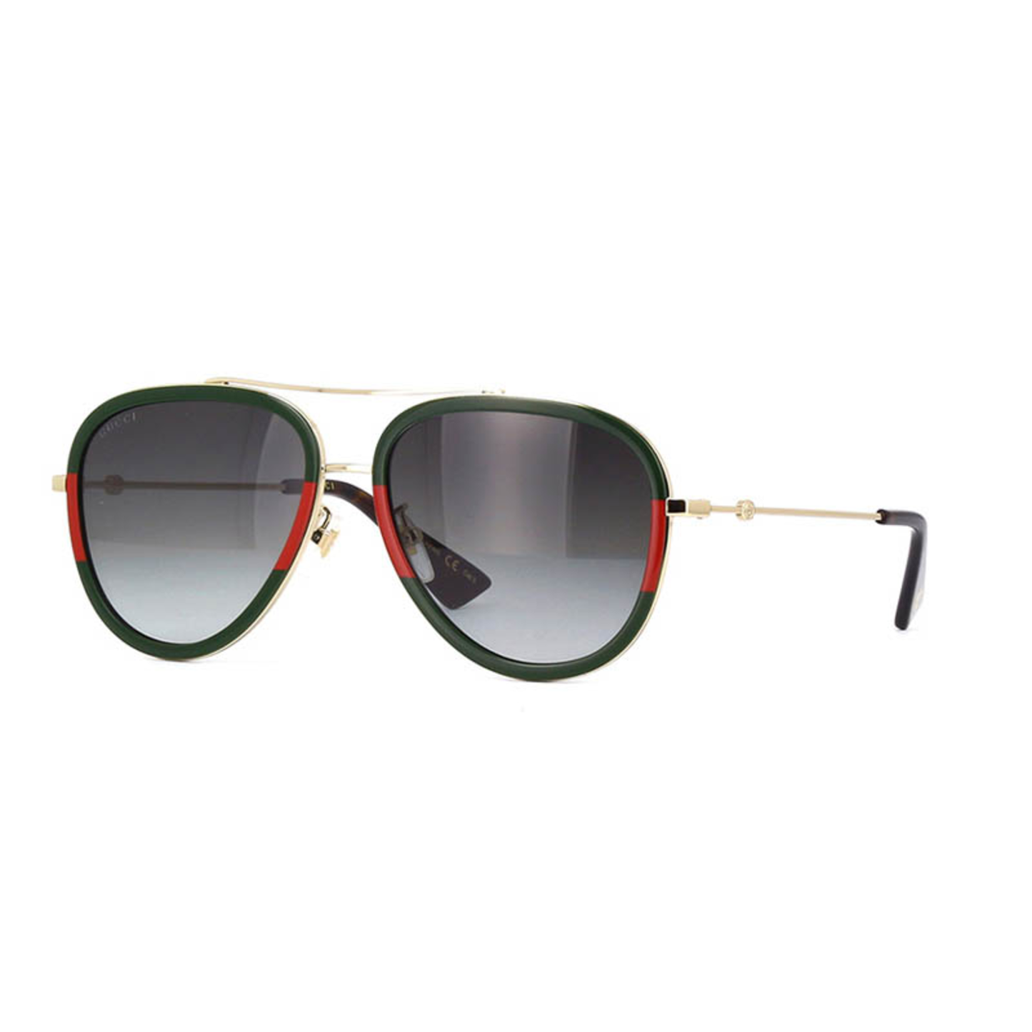 LADIES AVIATOR SUNGLASSES - (GOLD AND GREEN)