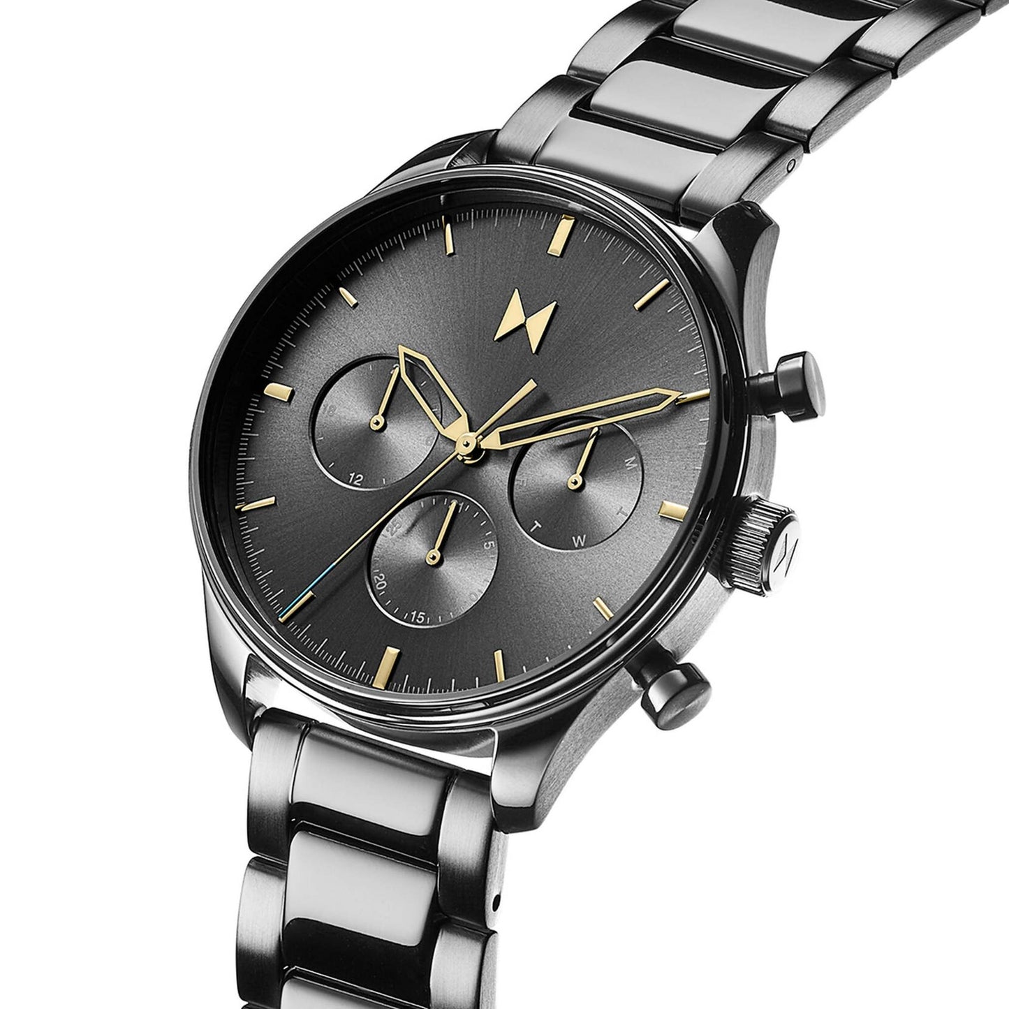 MENS AIRHAWK CHRONOGRAPH GUNMETAL IP STAINLESS STEEL WATCH GUNMETAL DIAL