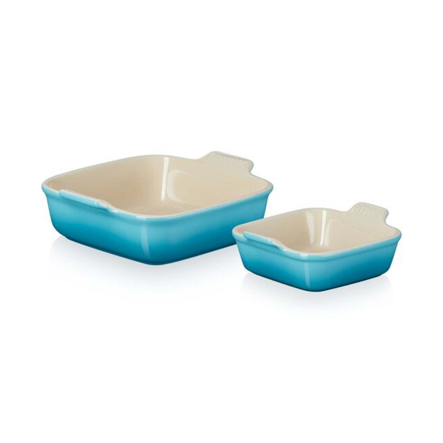 2PC HERITAGE STONEWARE SQUARE BAKING DISH SET CARIBBEAN