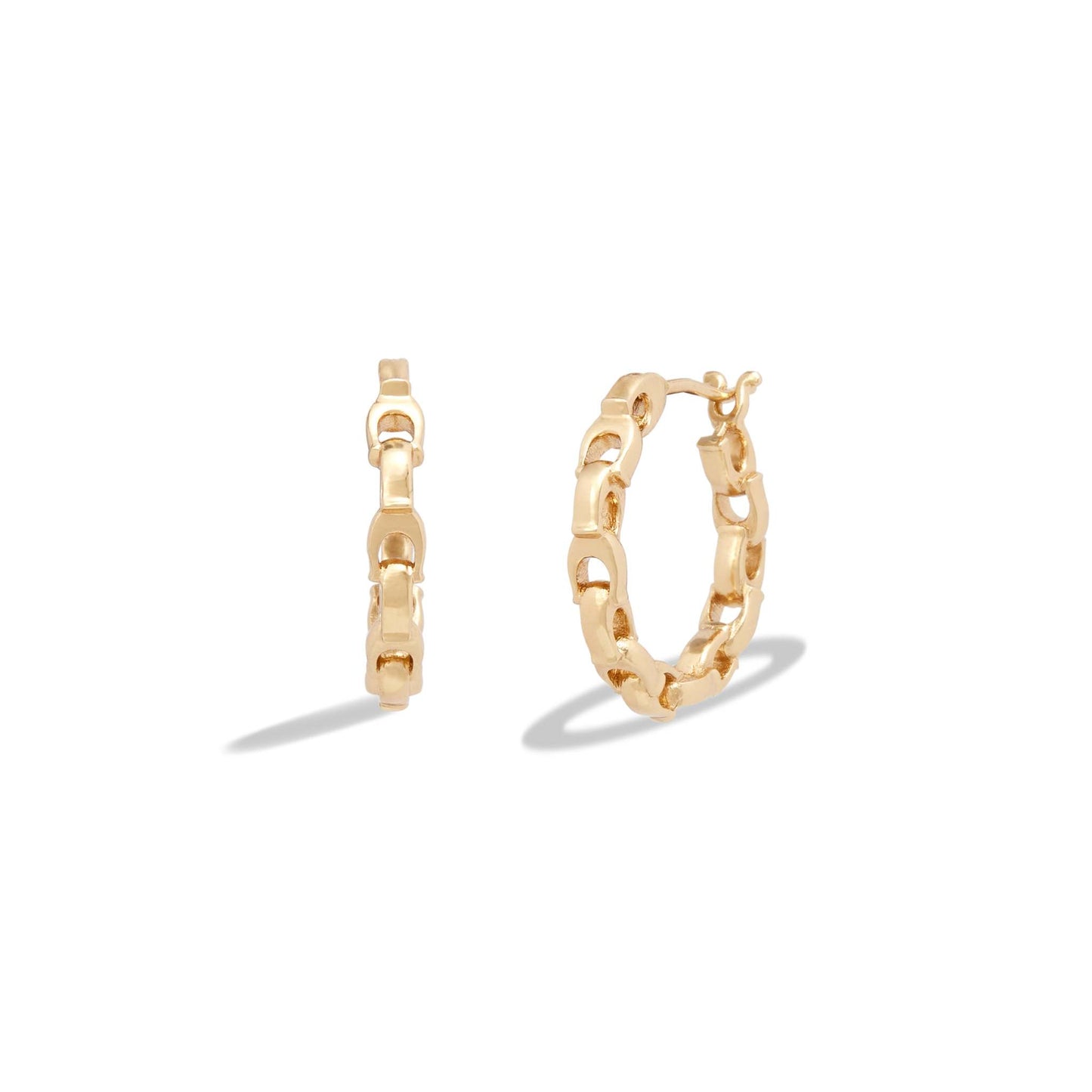 SMALL CHAIN HOOP EARRINGS