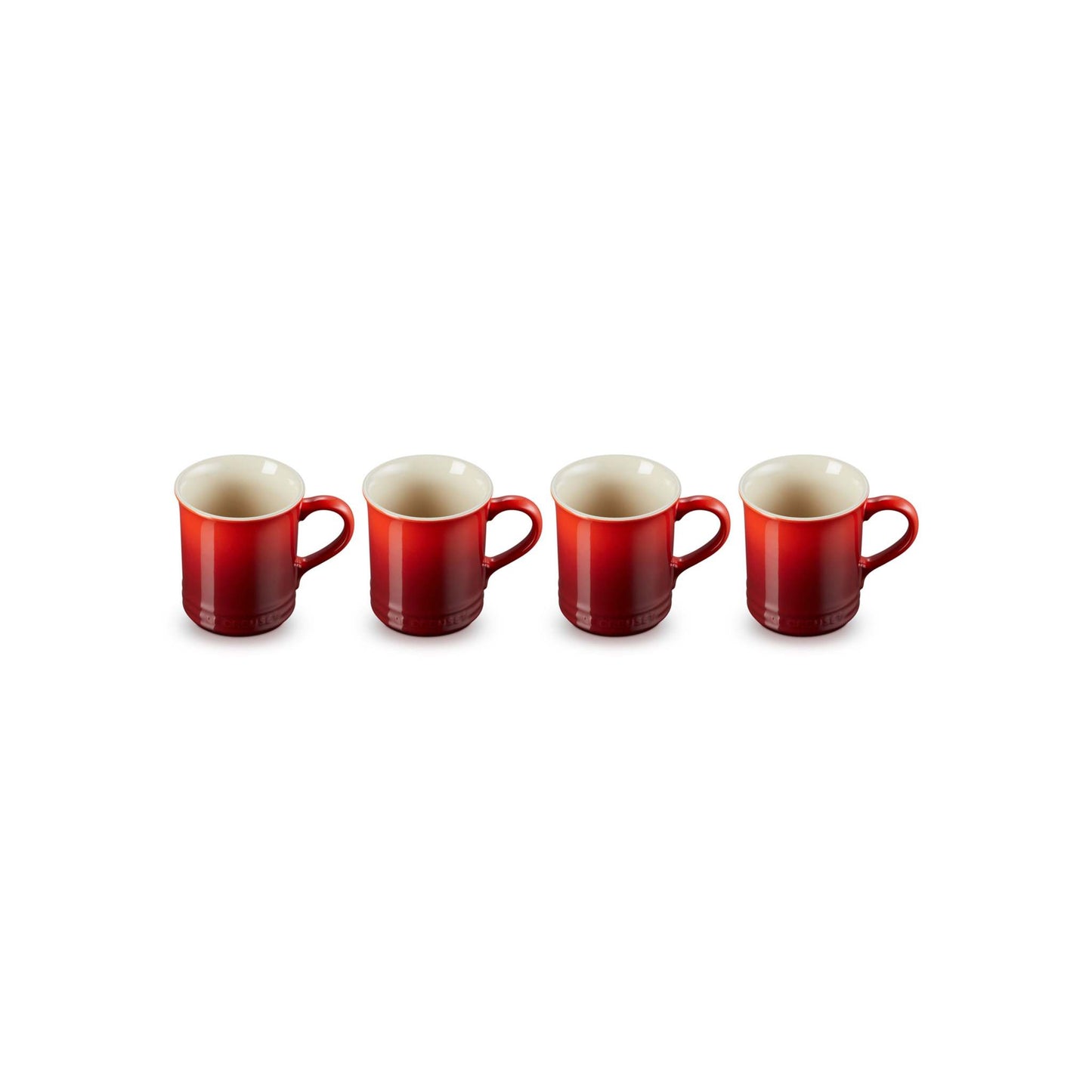 SET OF 4 STONEWARE MUGS CERISE