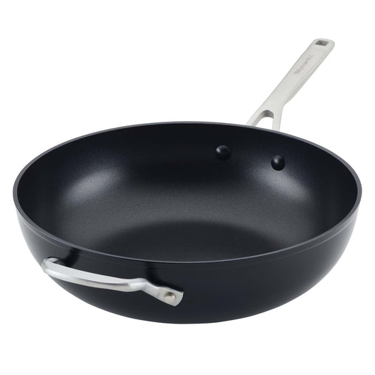 12.25" HARD ANODIZED INDUCTION NONSTICK OPEN STIR FRY PAN