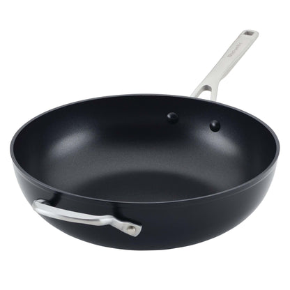 12.25" HARD ANODIZED INDUCTION NONSTICK OPEN STIR FRY PAN