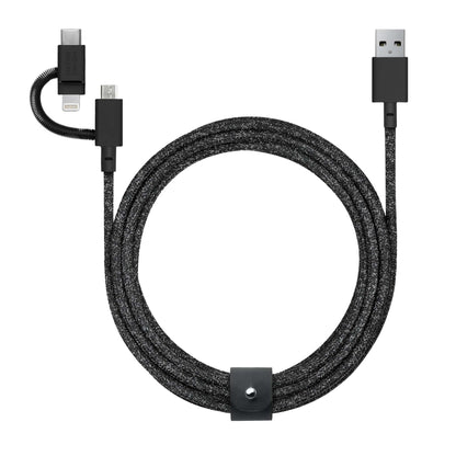 BELT CABLE UNIVERSAL 6.5 FT 3-IN-1 CHARGING CABLE COSMOS