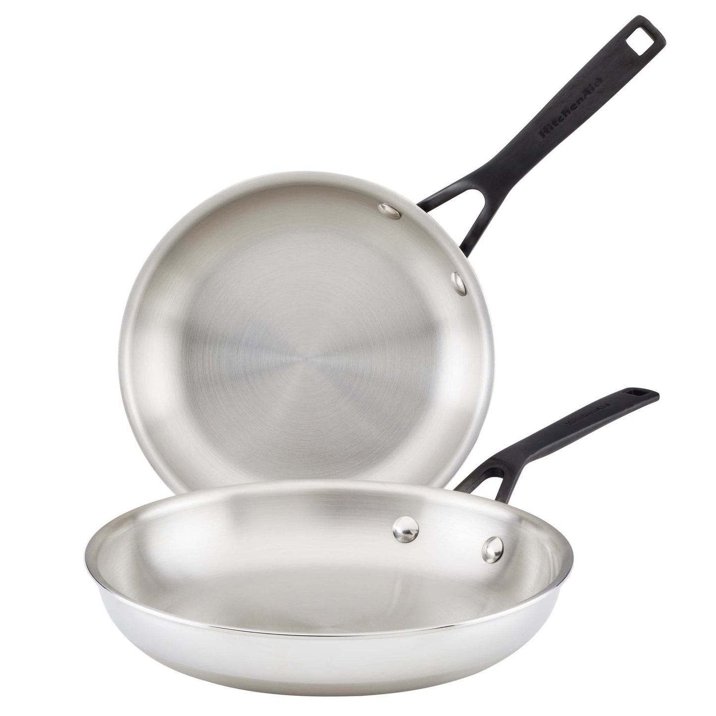 5-PLY CLAD STAINLESS STEEL 2PC FRY PANS 8" & 10"