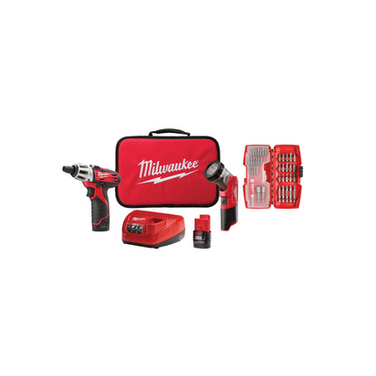 M12 2-TOOL COMBO KIT W/ 42-BIT SET - SCREWDRIVER & LED WORKLIGHT
