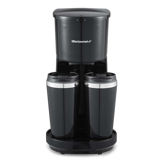DUAL SERVE COFFEEMAKER W/ 2 TRAVEL MUGS