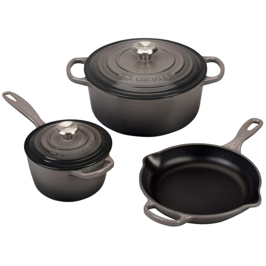 5PC SIGNATURE CAST IRON COOKWARE SET OYSTER