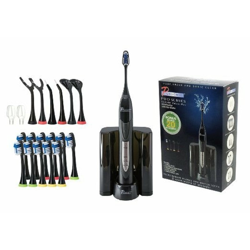 RECHARGEABLE SONIC TOOTHBRUSH WITH 12 BRUSH HEADS