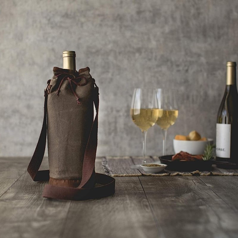 WAXED CANVAS WINE TOTE