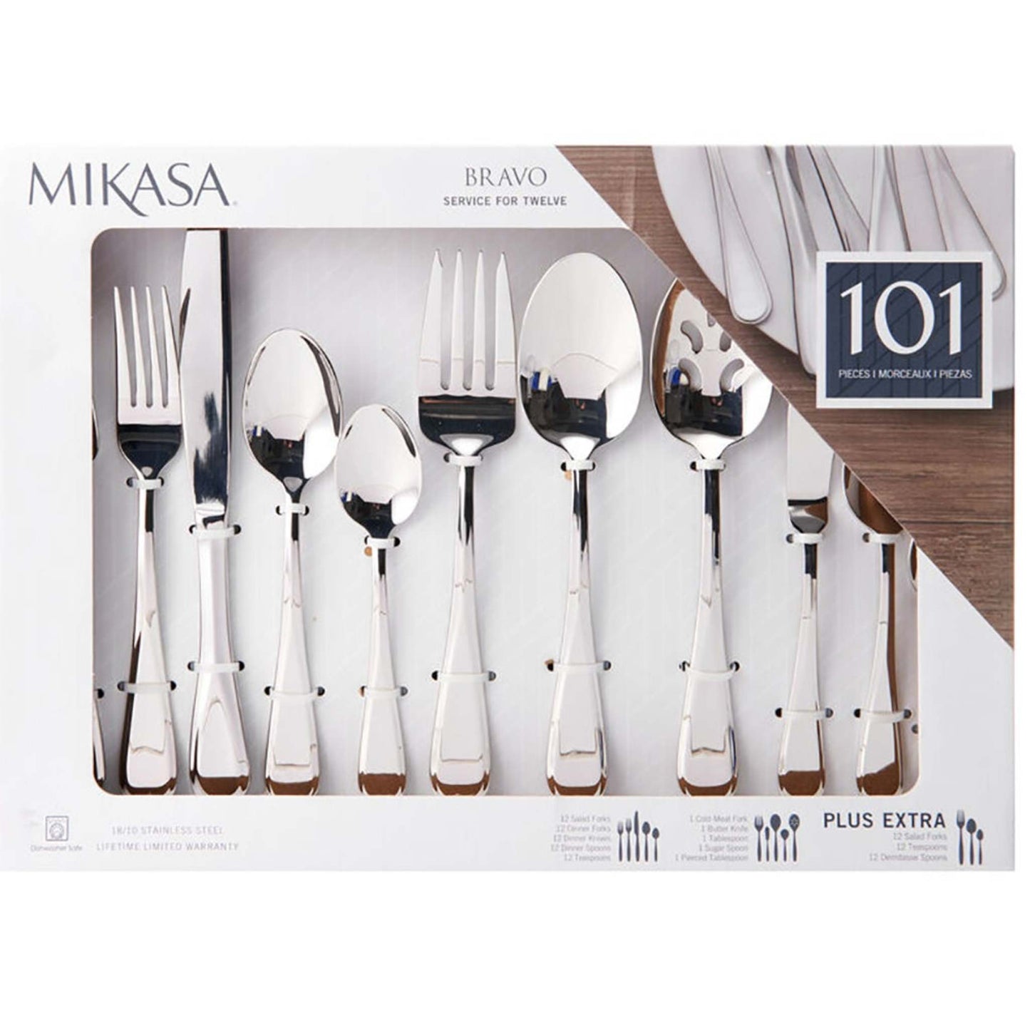BRAVO 101PC 18/10 STAINLESS STEEL FLATWARE SET