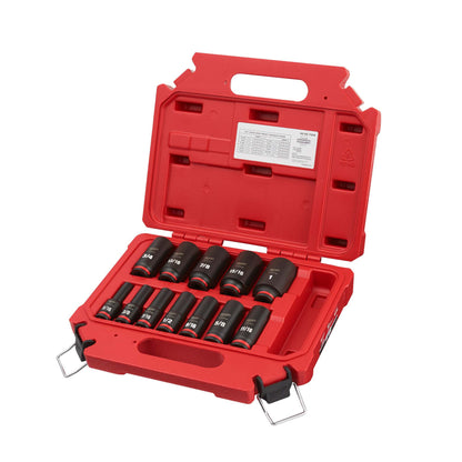 12PC SHOCKWAVE IMPACT DUTY 3/8" DRIVE SAE DEEP 6 POINT SOCKET SET